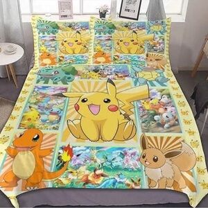 Pokemon FULL Size Duvet Cover Set-3 Piece Bed Set